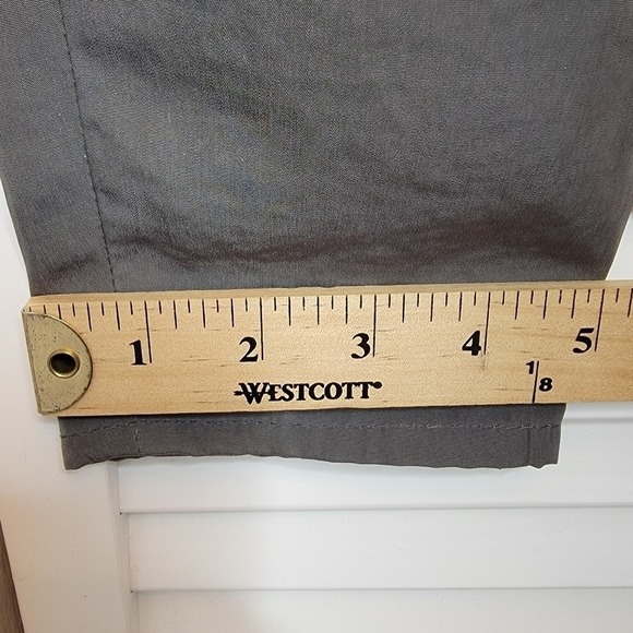 ZARA High Rise Crop Pants Grey Pleated Ankle Zip Women Small Minimalist‎ Trouser - Picture 13 of 14